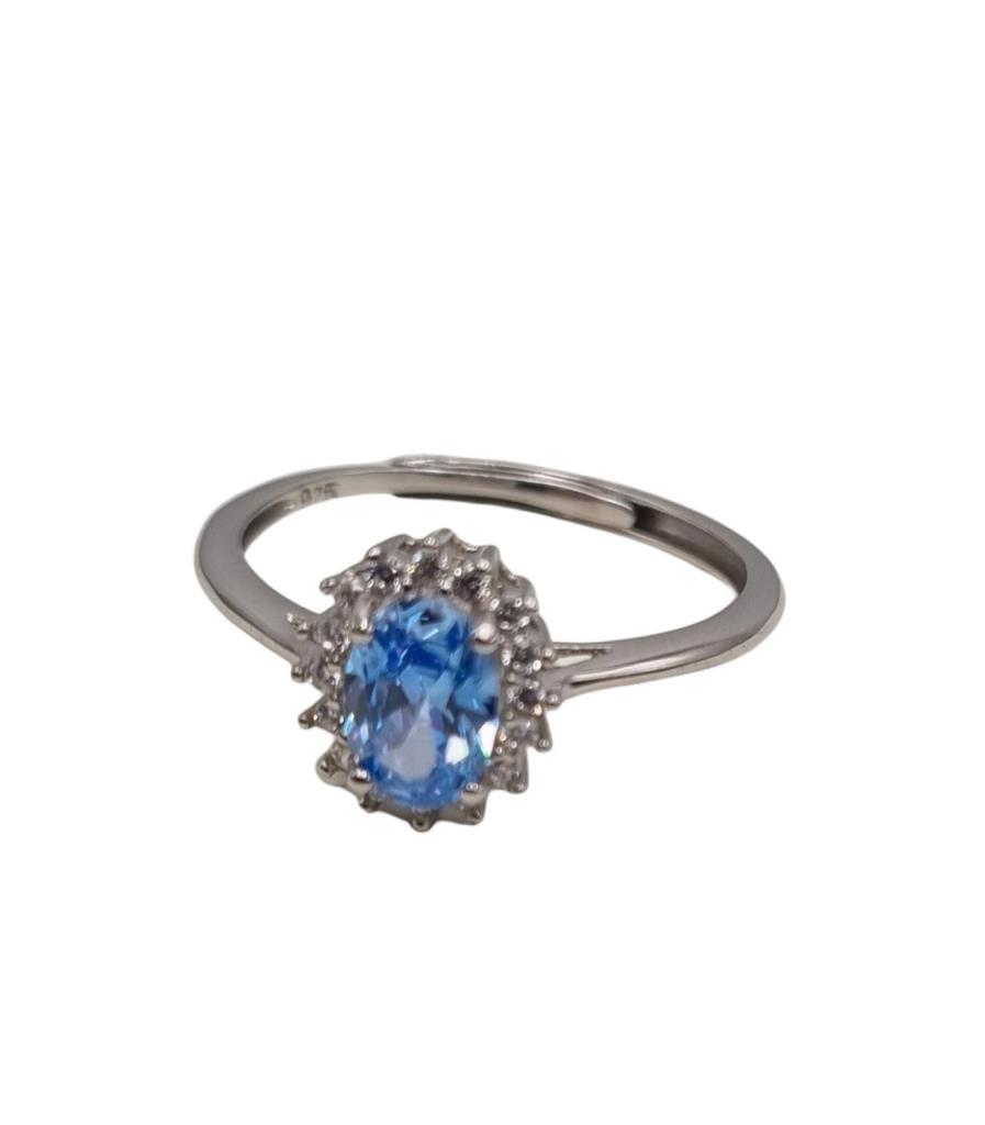 Anello Kate Azzurro Princess - LORENZO SEGONI SILVER