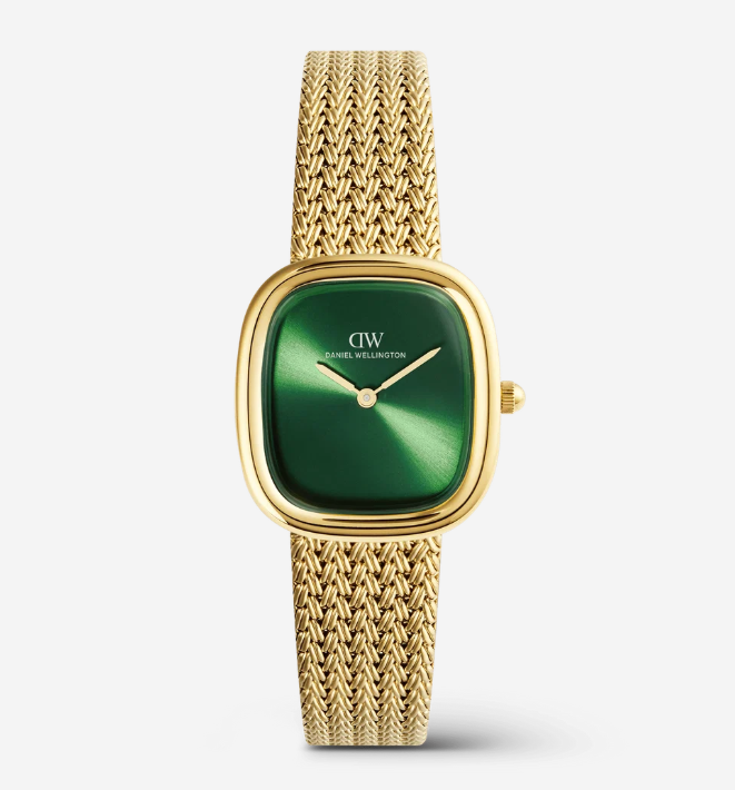 Margot Braided Mesh Emerald Gold - DANIEL WELLINGTON