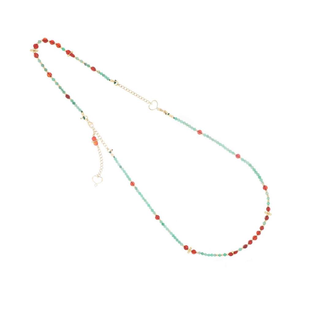 Collana-Bracciale Maman Et Sophie Doppia Smeraldo e Corniola  - MAMAN ET SOPHIE