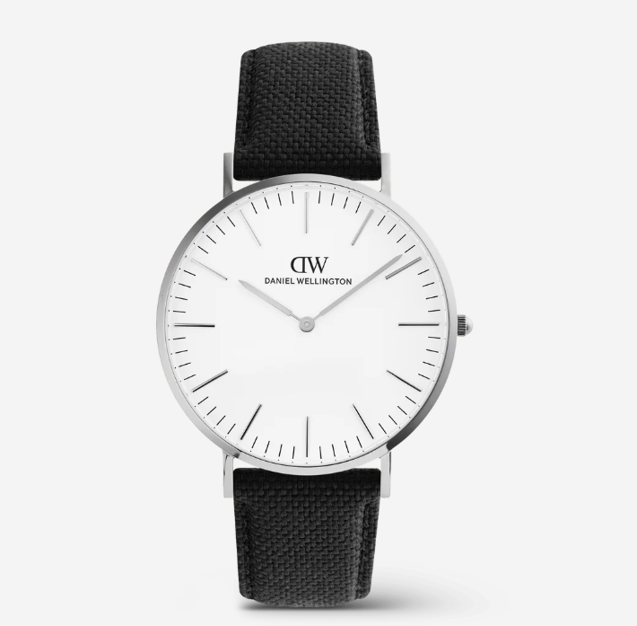Classic Black Canvas Silver - DANIEL WELLINGTON