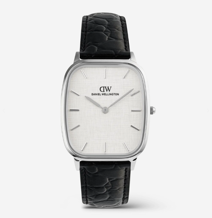 Marlon Black Croc Belly Linen Silver - DANIEL WELLINGTON