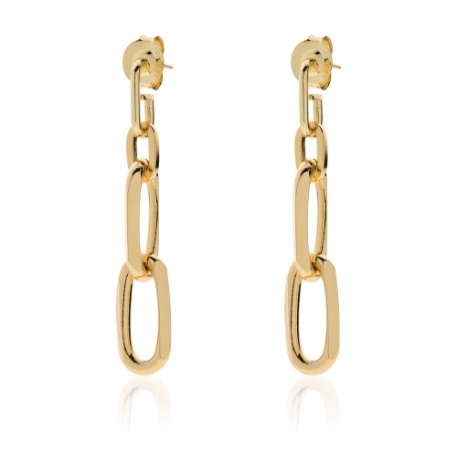 Orecchini in bronzo dorato catena forzatina - UNOAERRE