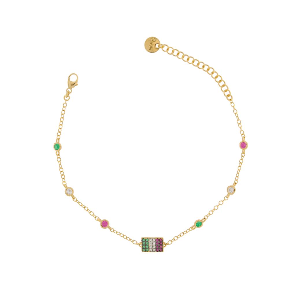 Bracciale Rue Des Mille #italiaseibella e Zirconi Colorati - RUE DES MILLE
