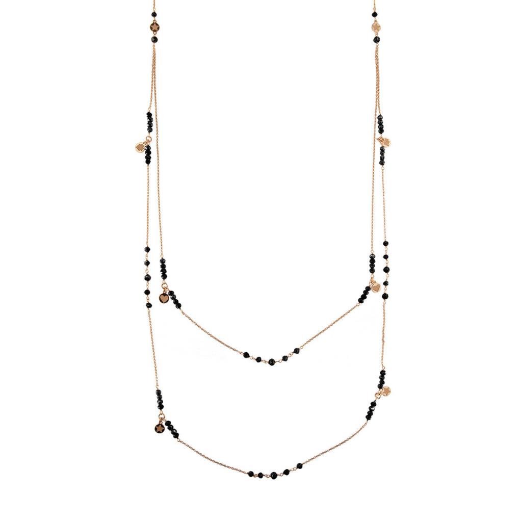 Collana Doppia Pietre Nere Gipsy Chic Tierra Rue Des Mille  - RUE DES MILLE