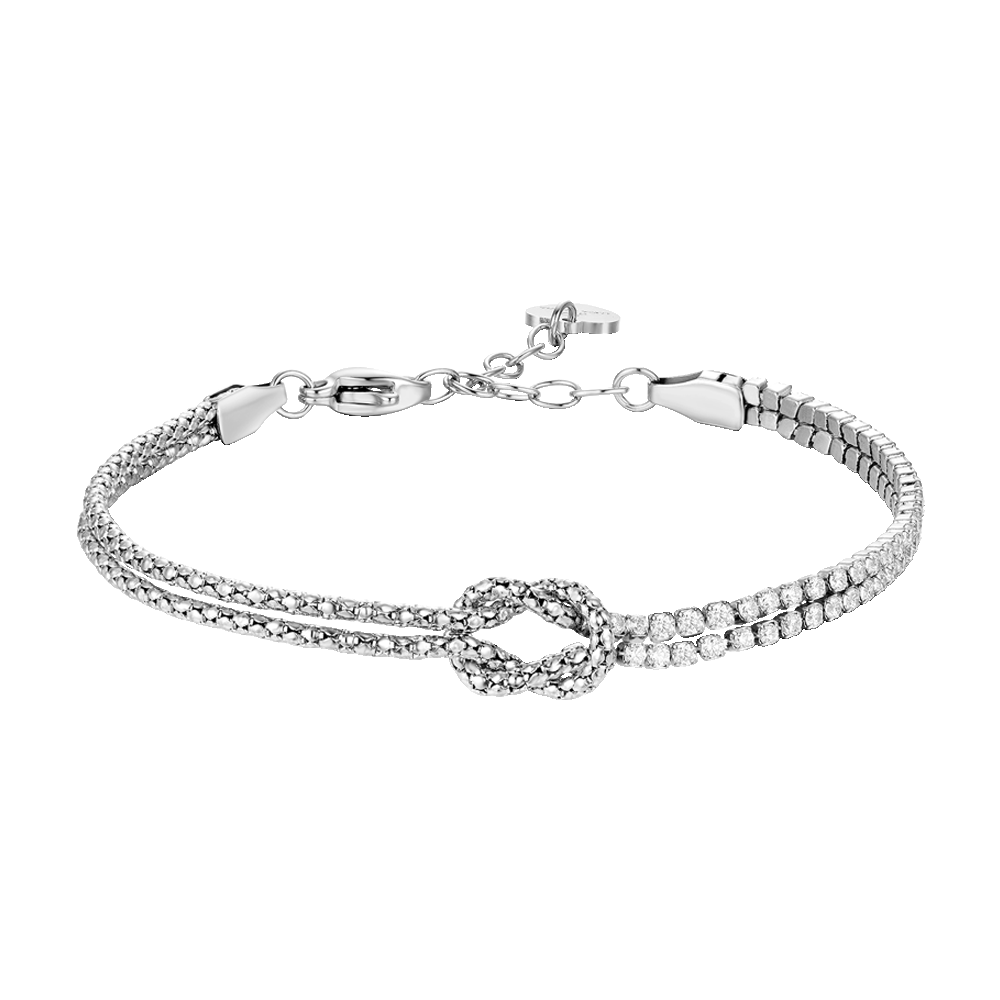 Luca Barra Bracciale Donna Acciaio Con Cristalli Bianchi E Cuore - Modello Bk2280