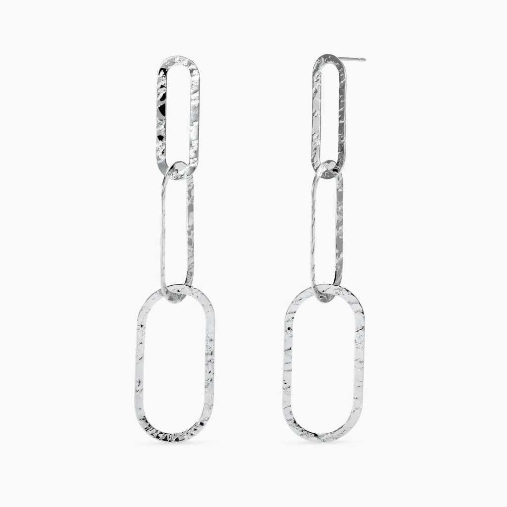 Orecchini pendenti in acciaio martellato - KIDULT