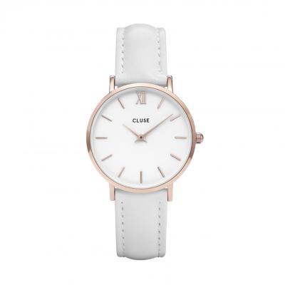 Orologi Cluse Minuit Leather, Rose Gold, White/White - CLUSE