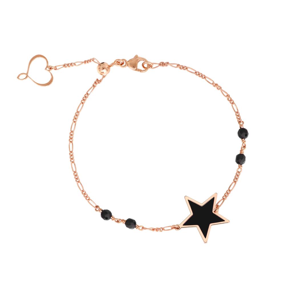 Bracciale Maman et Sophie con catena con stella in smalto nero - MAMAN ET SOPHIE