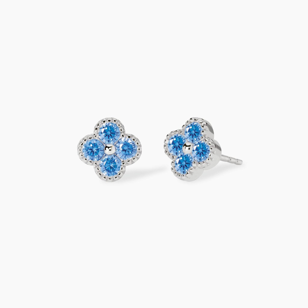 Orecchini con fiore azzurro - MABINA