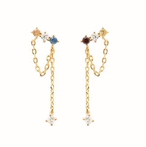 Orecchini P D Paola Mana Con Pietre Multicolor - PDPAOLA
