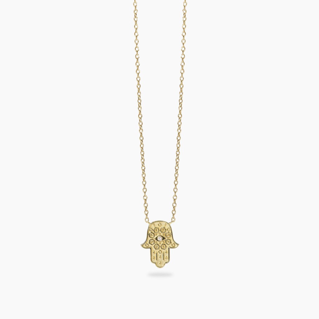 Girocollo in argento dorato con mano di Fatima POSITIVE ENERGY - MABINA