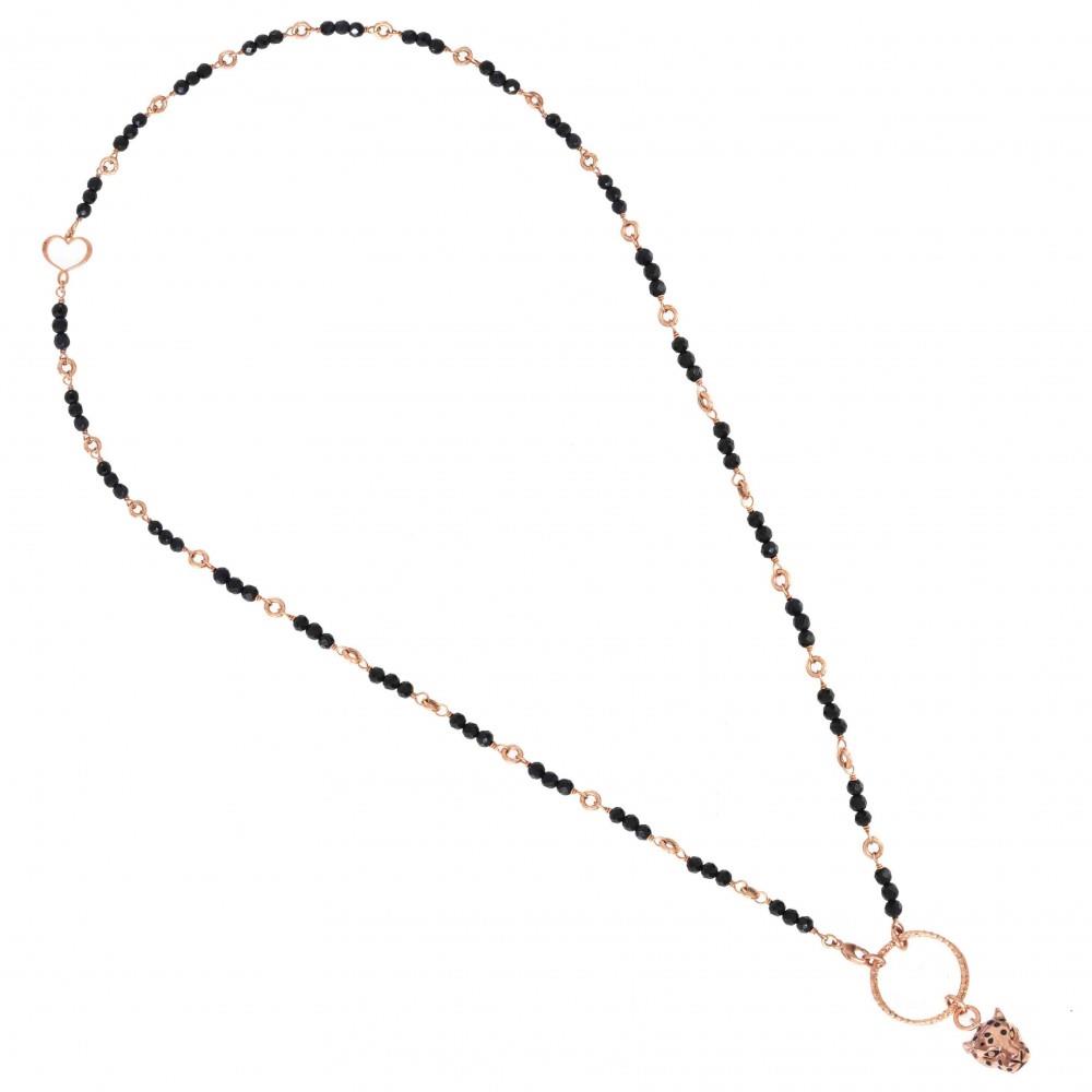 Collana Maman Et Sophie Con Spinelli Neri  e Leopardo - MAMAN ET SOPHIE