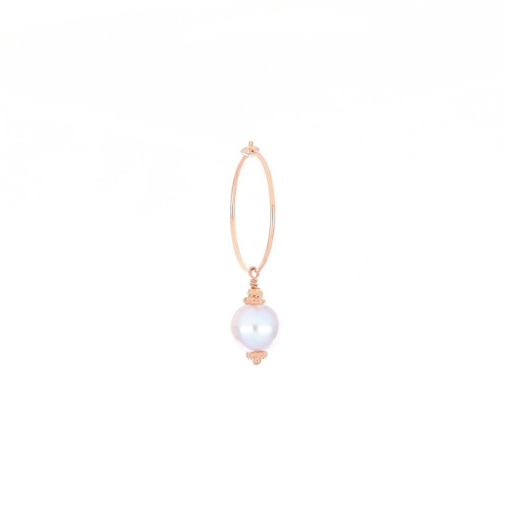 Orecchino Maman Et Sophie A Cerchio Medio Perla Grigia - MAMAN ET SOPHIE