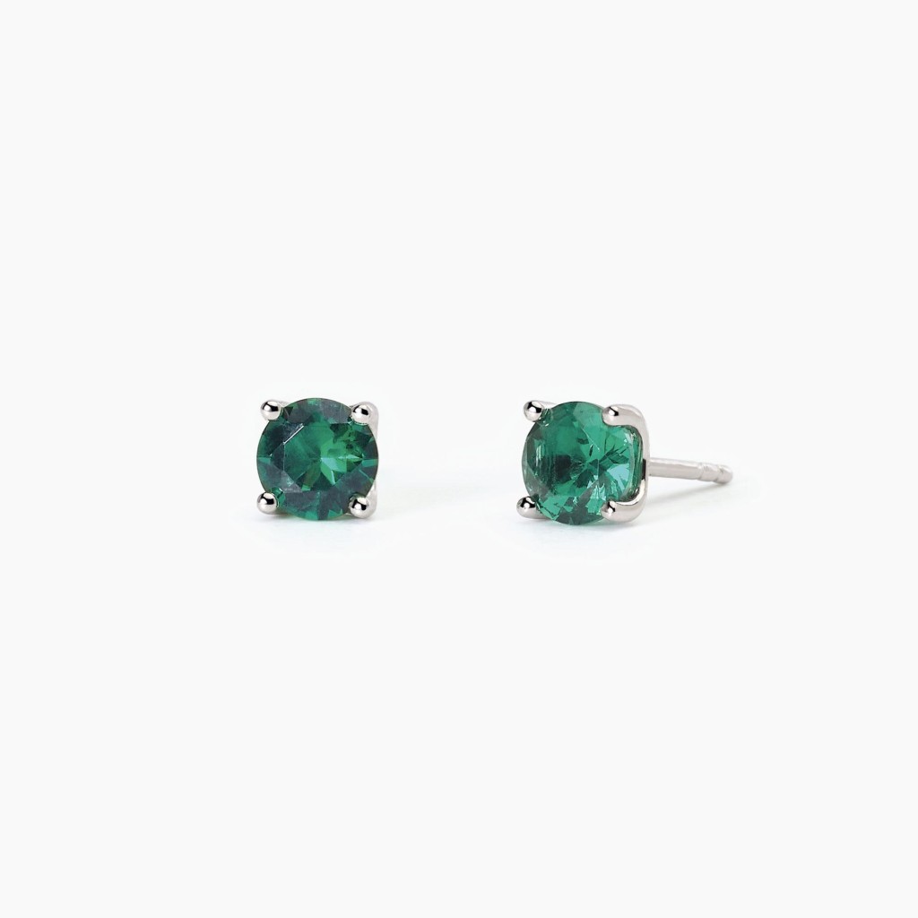 Orecchini in argento con smeraldi sintetici SHINY - MABINA