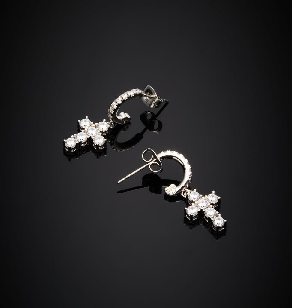Orecchini Chiara Ferragni Cerchio Bold Cross Silver - CHIARA FERRAGNI