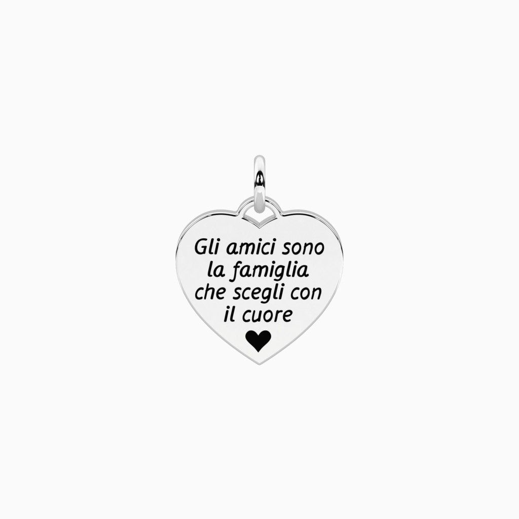 Ciondolo cuore con frase amicizia - KIDULT COMPONIBILE