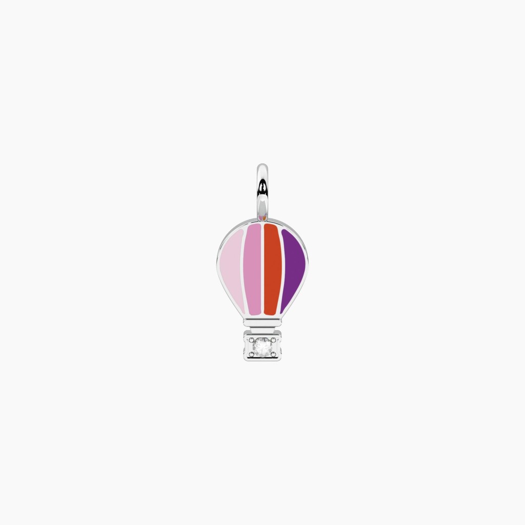 Ciondolo mongolfiera multicolor con cristalli - KIDULT COMPONIBILE