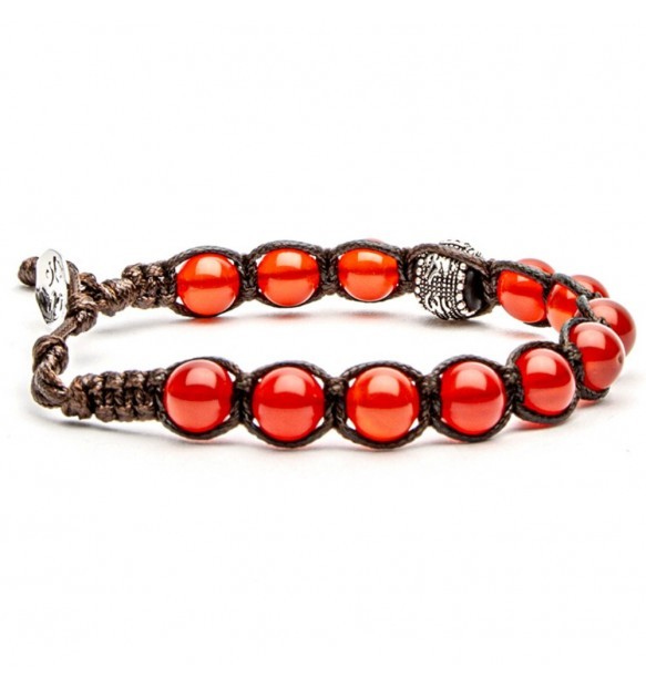 Bracciale Tamashii ruota della preghiera agata rosso passione - TAMASHII