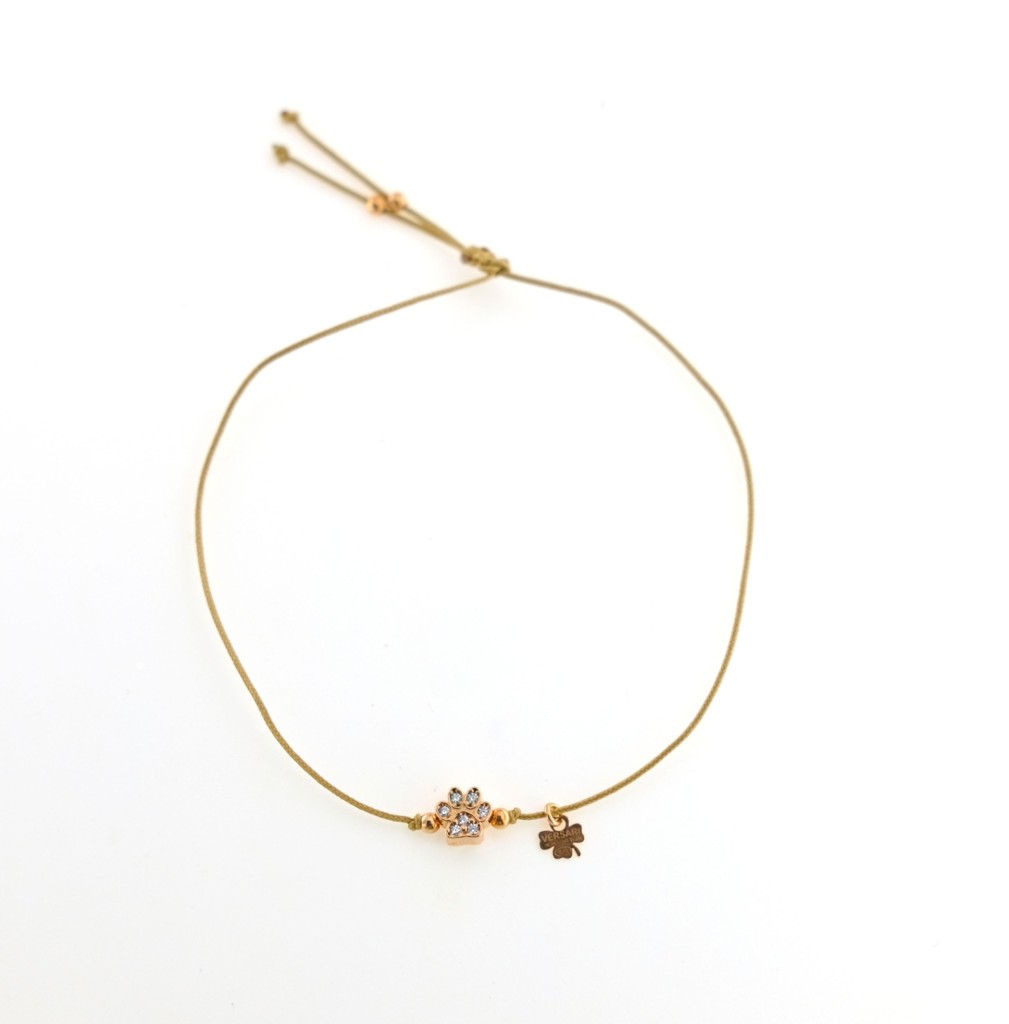 Bracciale cordino e soggetto con pavè di zirconi bianchi - VERSARI ACCESSORIES