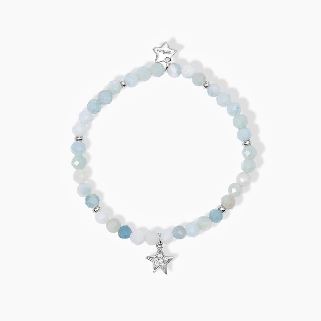 Bracciale Mabina Bimba Stella Stellina con Amazzonite e Zirconi - MABINA