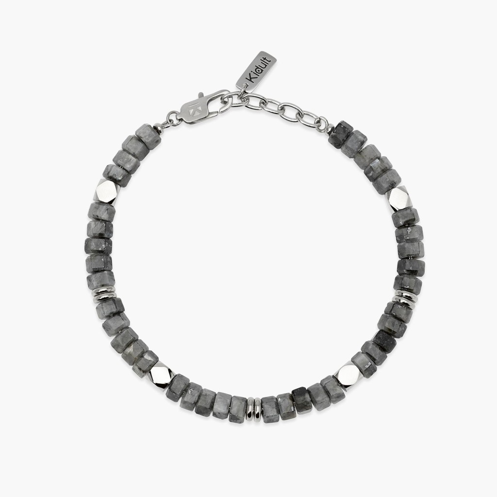 Bracciale in acciaio e labradorite STYLE 49 - KIDULT