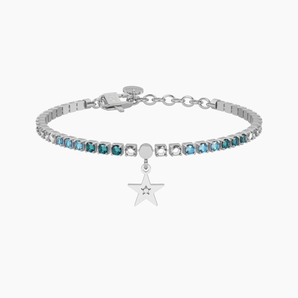 Bracciale tennis azzurro con stella - KIDULT