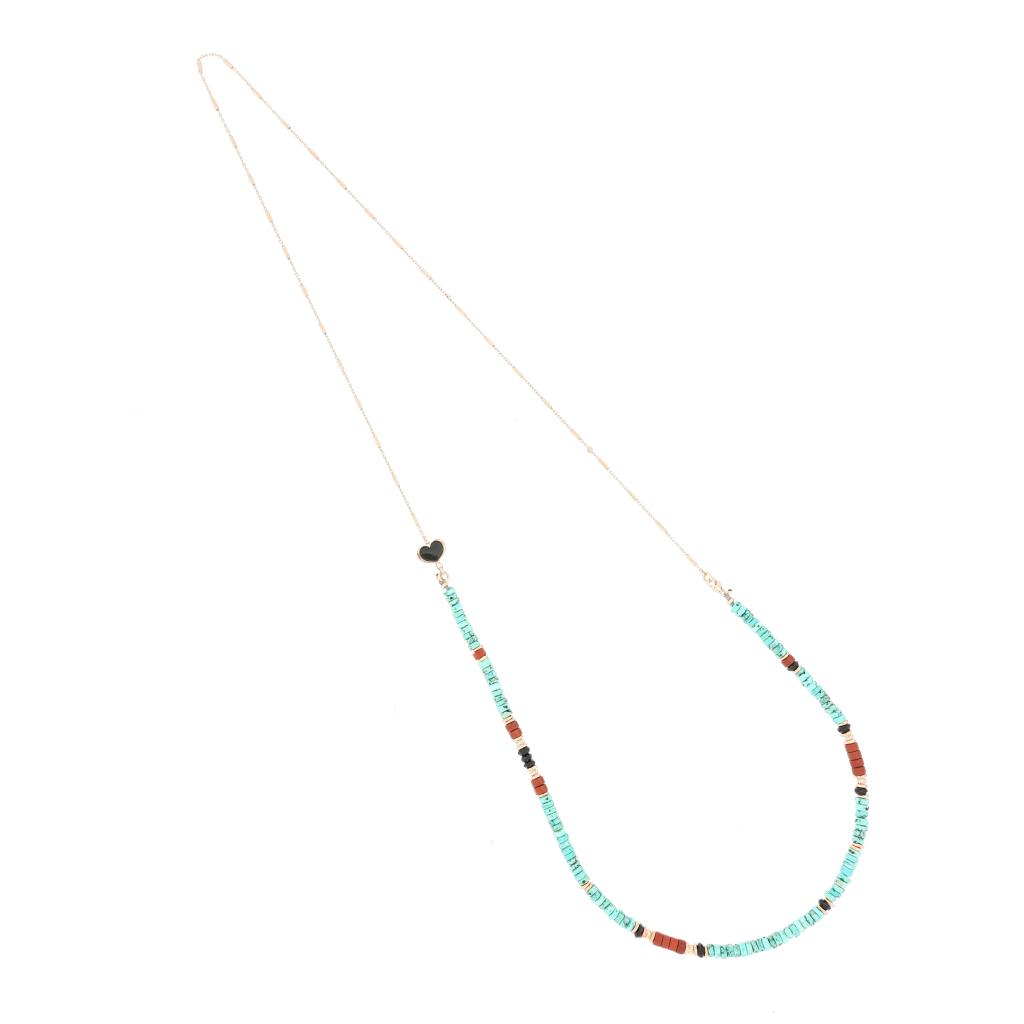 Collana Maman Et Sophie con Pietre Turchesi e Rosse - MAMAN ET SOPHIE