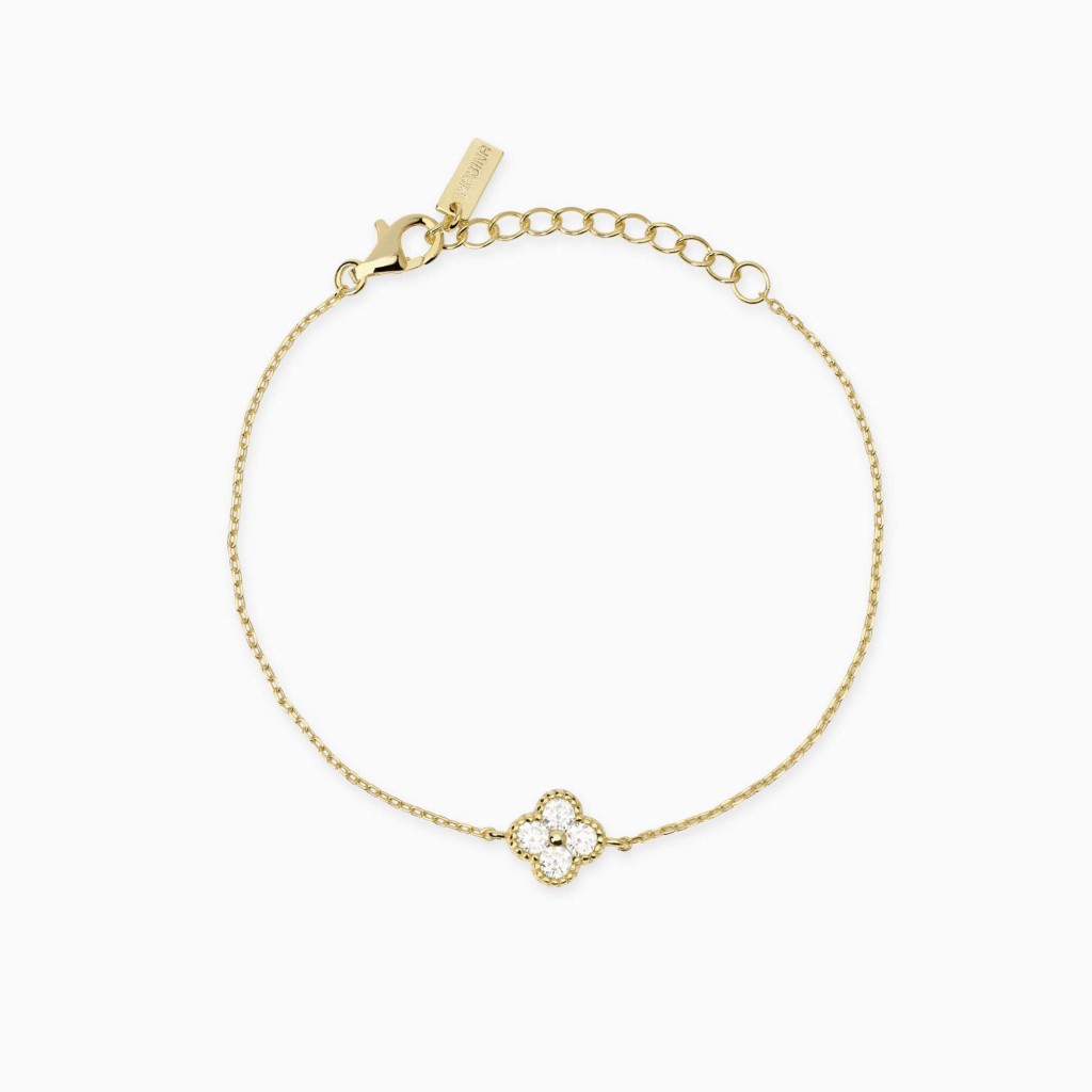 Bracciale in argento dorato con fiore - MABINA