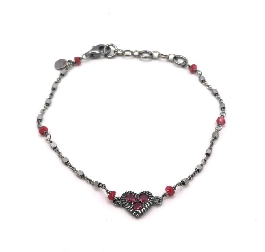 Bracciale Sacramore Firenze con Cuore Rosso - SACRAMORE FIRENZE