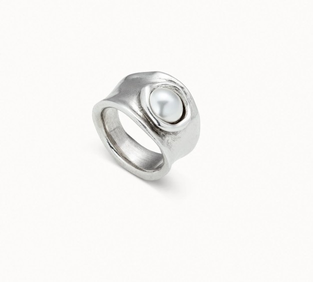 Anello con cristallo placcato argento Sterling - UNO DE 50