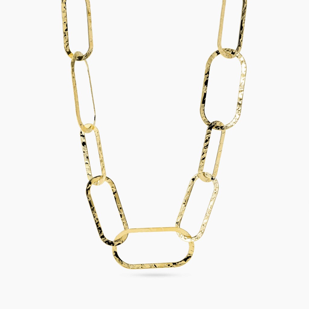 Collana con maglie dorate martellate - KIDULT