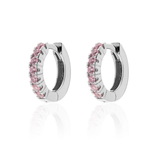 Orecchini in argento con cubic zirconia rosa - UNOAERRE