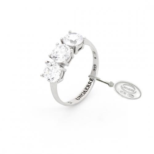 Anello Trilogy Maxi in argento bianco - UNOAERRE