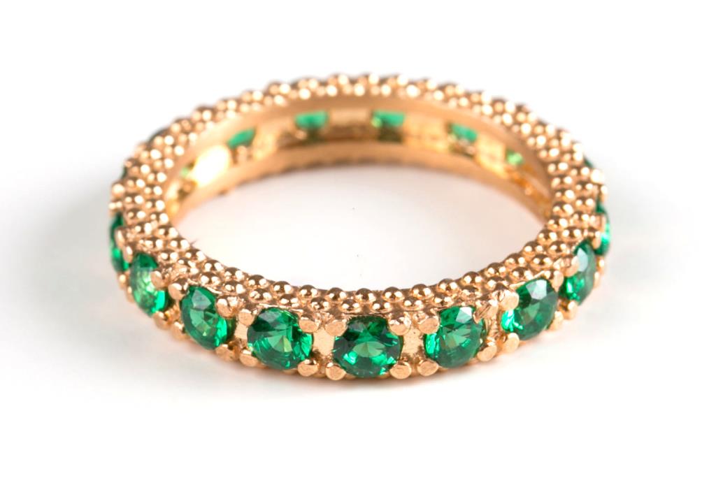 Anello Nelson Mini Marrakech Dorato Pietre Verdi - NELSON