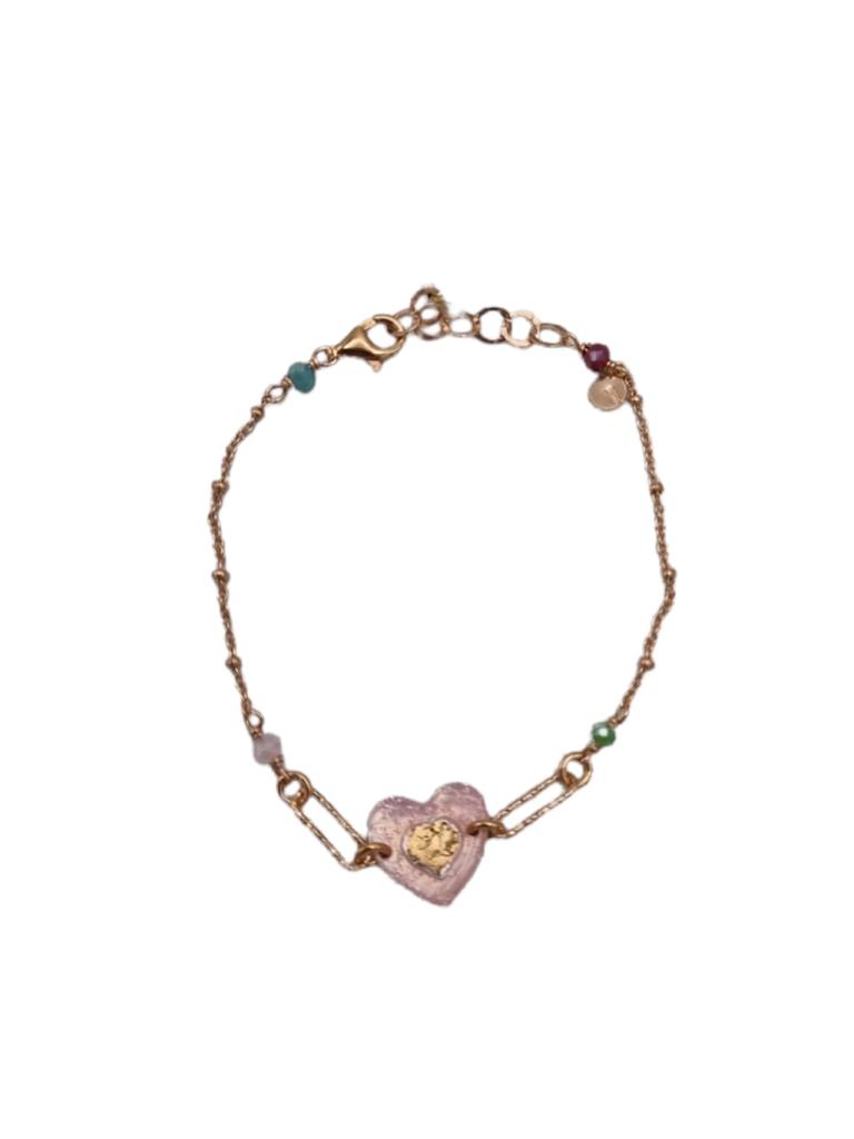 Bracciale Sacramore Firenze Cuore Smaltato Rosa Chiaro - SACRAMORE FIRENZE