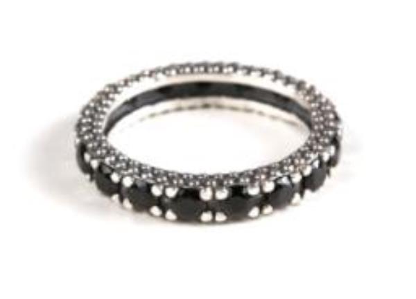 Anello Nelson Mini Marrakech Invecchiato Pietre Nere - NELSON