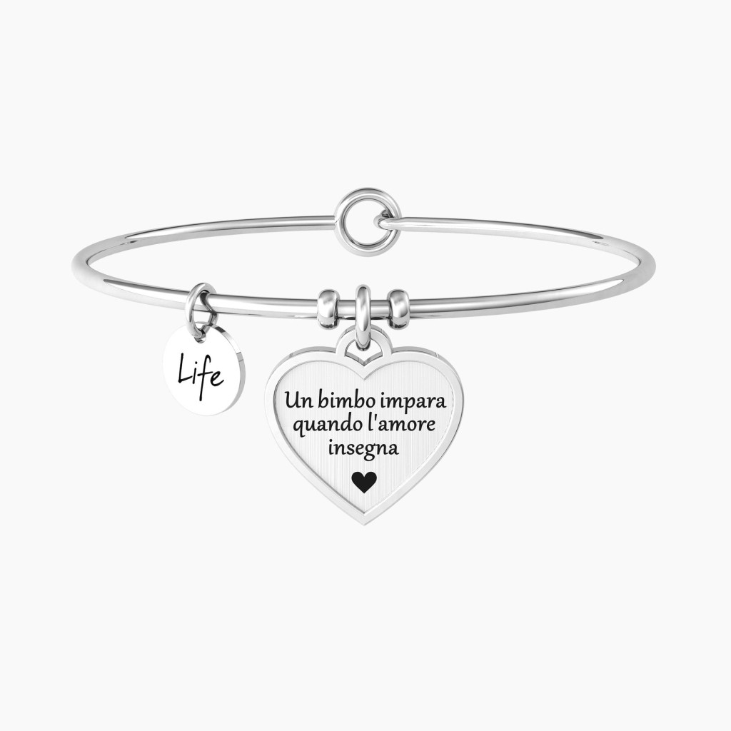 Bracciale rigido donna con cuore inciso - KIDULT