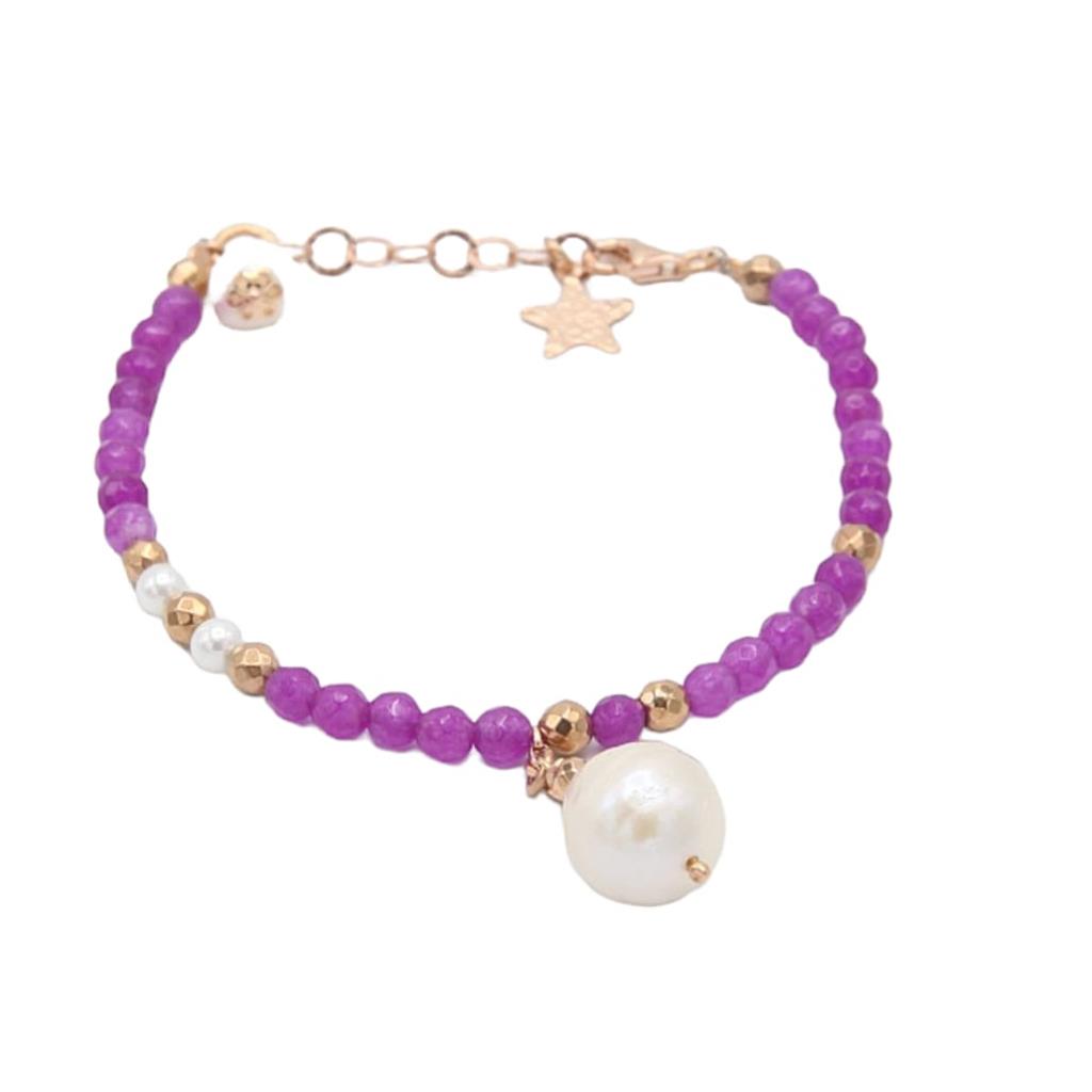 Bracciale Sacramore Firenze Perla Pendente Viola - SACRAMORE FIRENZE