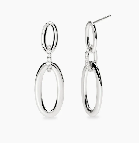 Orecchini pendenti in bronzo e argento con zirconi - MABINA