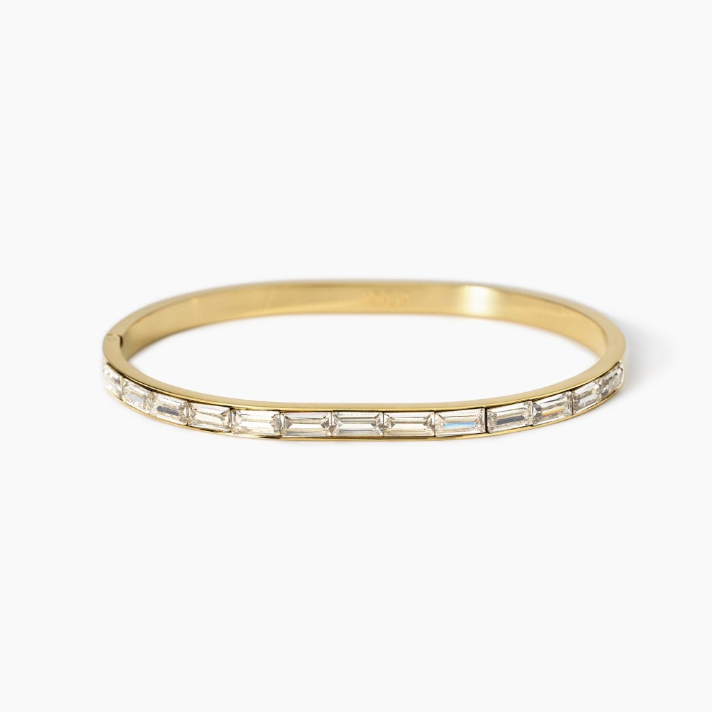 Bracciale rigido in acciaio dorato e zirconi - KIDULT