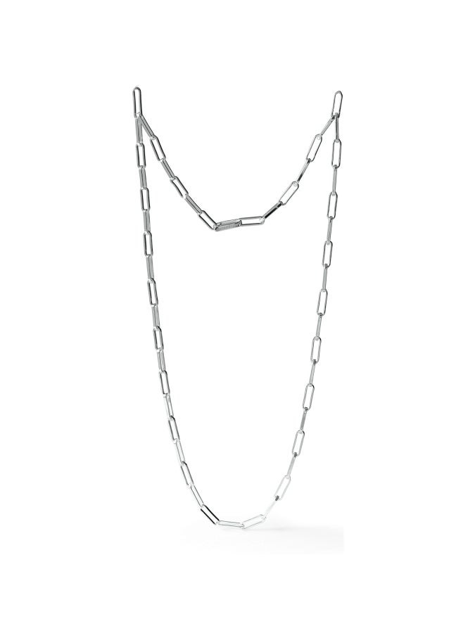 Collana lunga paperclip argentata - UNOAERRE