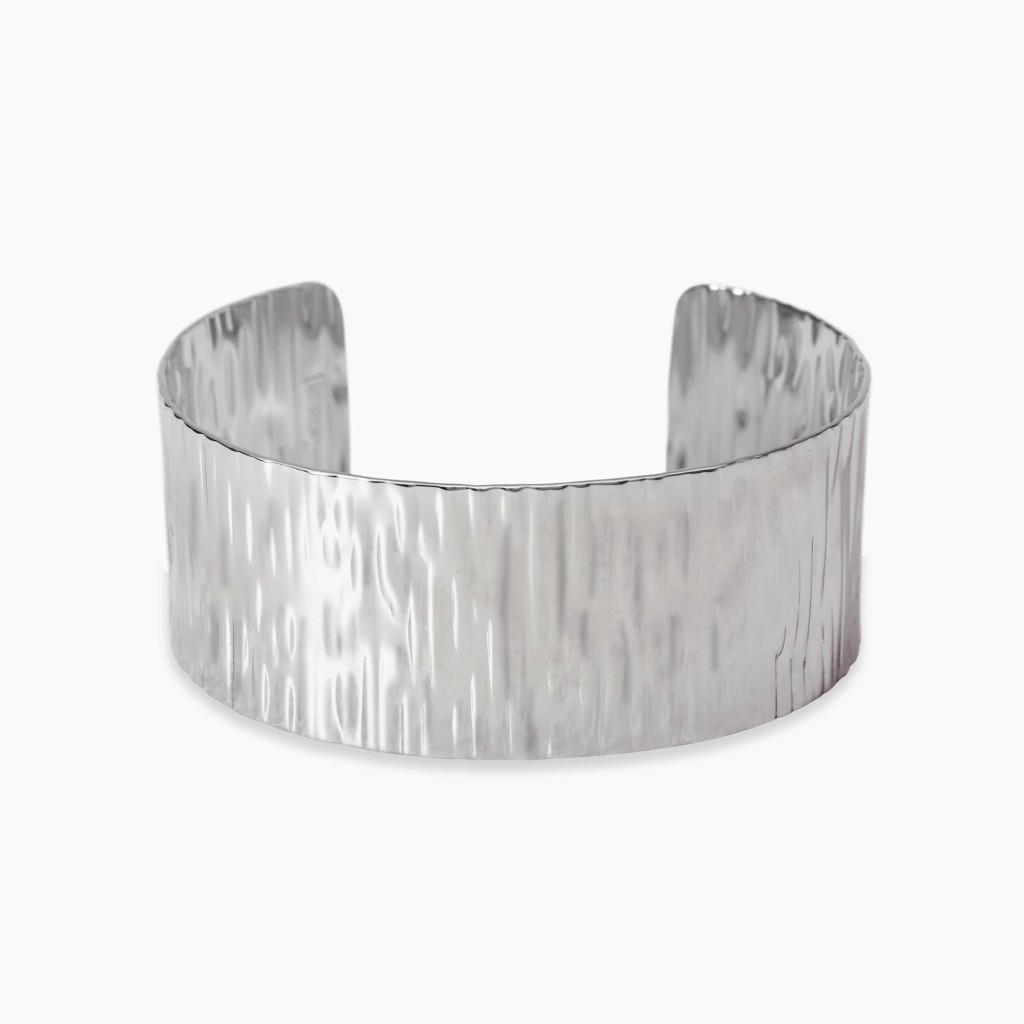 Bracciale bangle in acciaio martellato - KIDULT