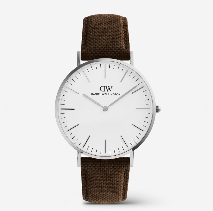Classic Brown Canvas Silver - DANIEL WELLINGTON