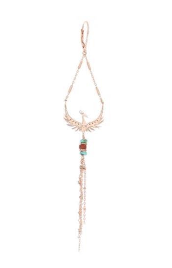 Orecchino Maman Et Sophie Singolo con Fenice, Catene, Aulite turchese e Diaspro - MAMAN ET SOPHIE