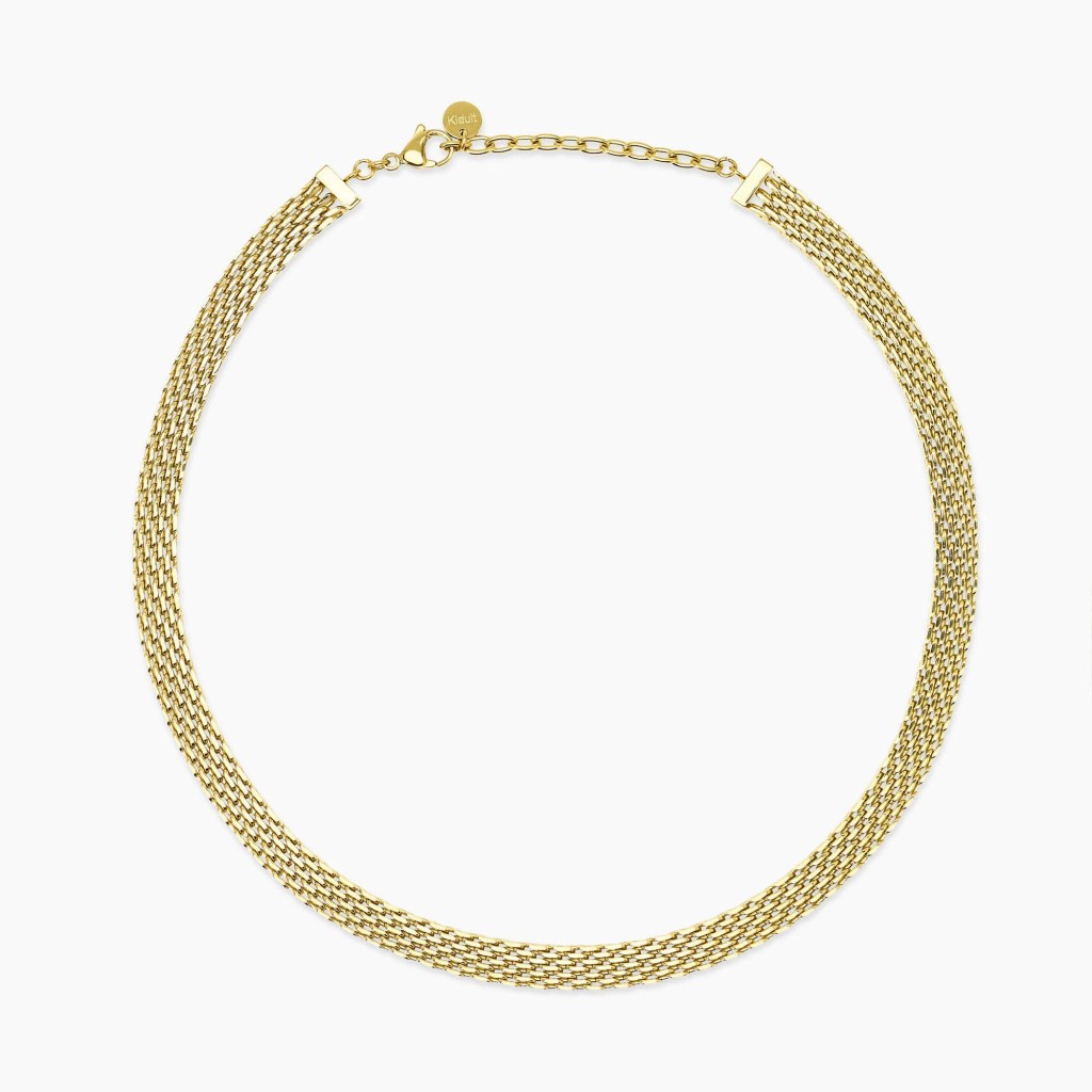Girocollo regolabile dorato con catena mesh - KIDULT