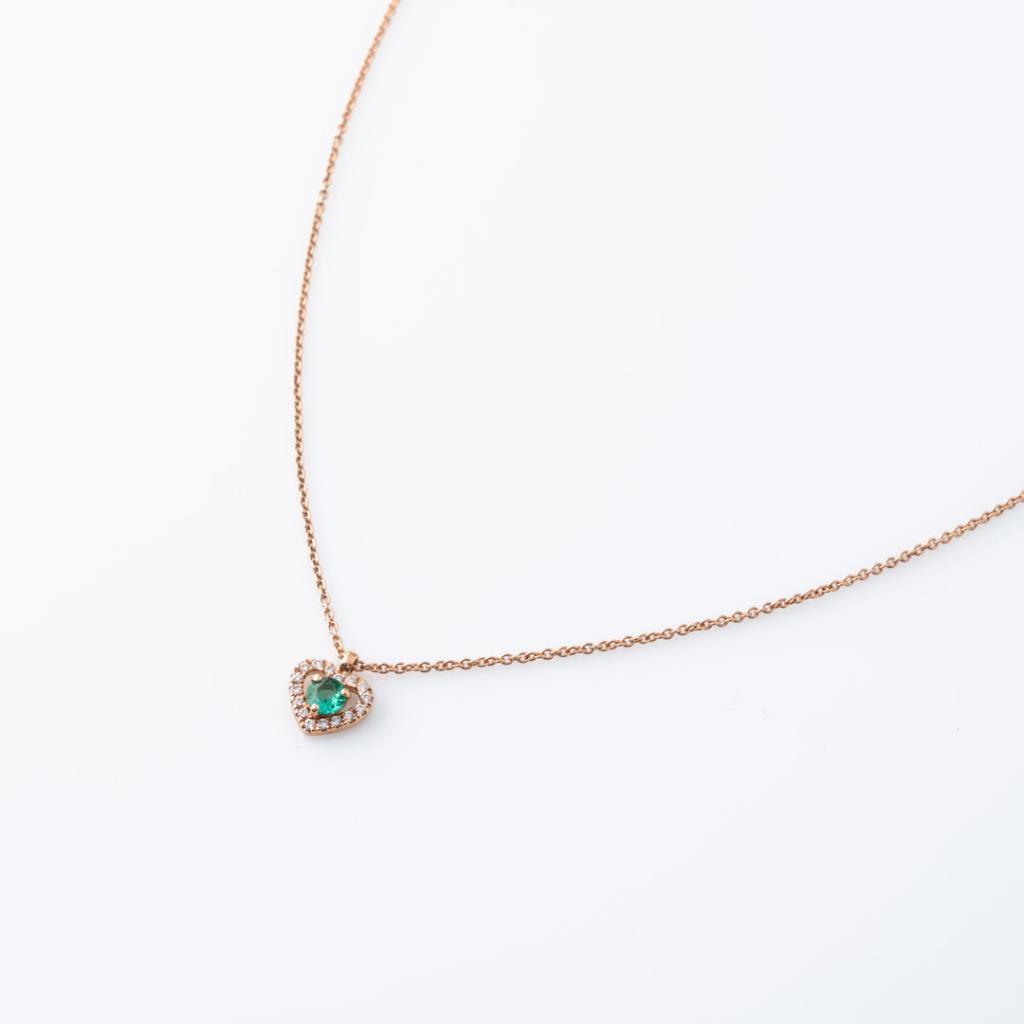 Collana Crivelli con Cuore Smeraldo e Brillanti - CRIVELLI
