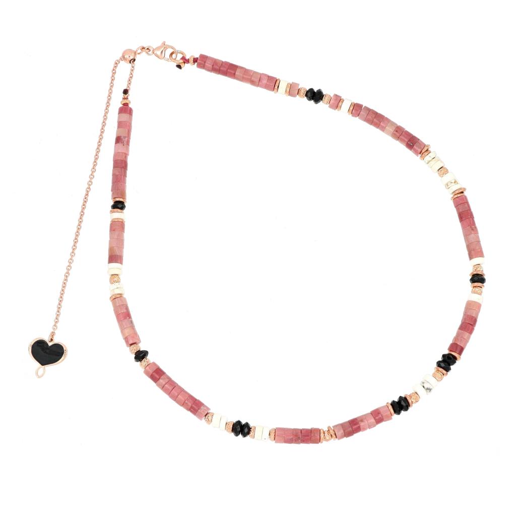 Collana Girocollo Maman Et Sophie con Pietre Rosa - MAMAN ET SOPHIE