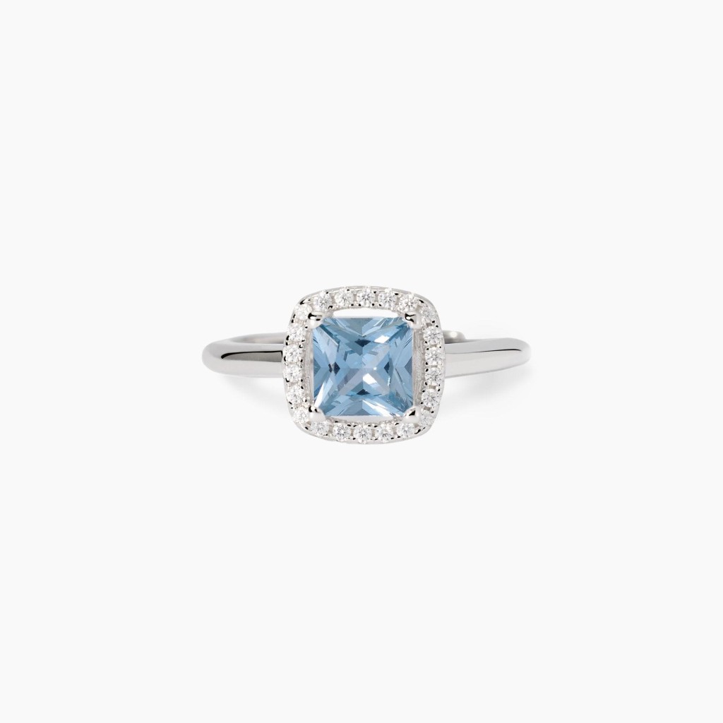Anello con acquamarina sintetica - MABINA