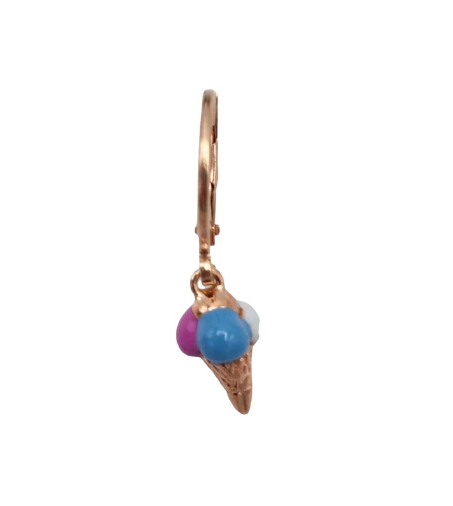 Orecchino singolo Versari Accessories con ciondolo cono gelato smaltato - VERSARI ACCESSORIES