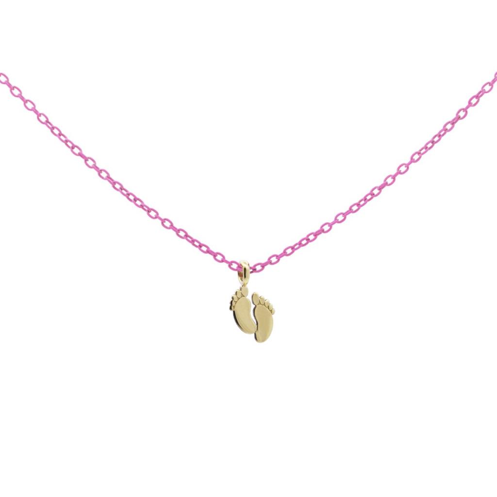 Girocollo Rue Des Mille Gold Baby Feet Rosa - 